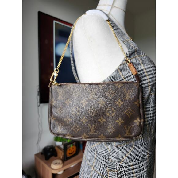 Louis Vuitton Monogram Pochette Accessoires Brown Shoulder Bag Y2K Style - Picture 4 of 15
